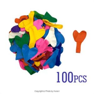 بادکنک رنگی قلبی بسته 100 عددی